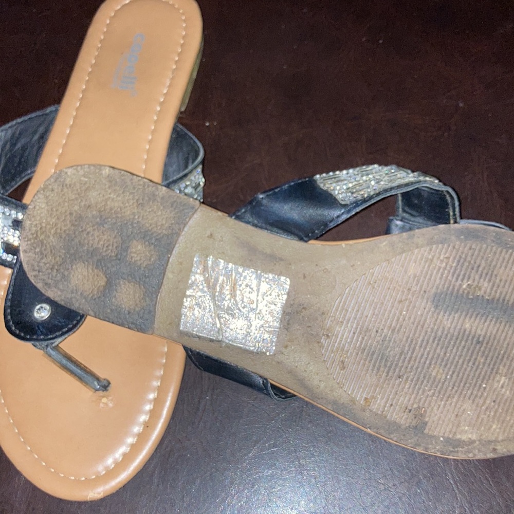 Black Rhinestone Sandals - Picture 3 of 4